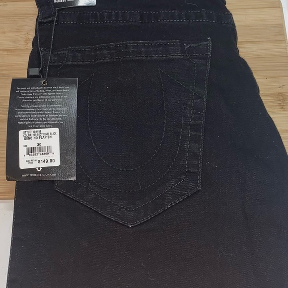 NWT Mens True Religion Geno Slim Fit Stretch Jeans in Body Rinse Black - Picture 11 of 14